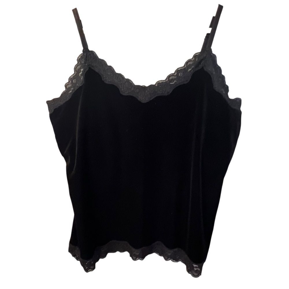 Coldwater Creek Womens Y2K Velvet Camisole Top Size M Fairy Grunge Dark Romantic